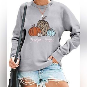 NWOT Thankful & Blessed Thanksgiving Day long sleeve sweatshirt sweater 🦃 XXL